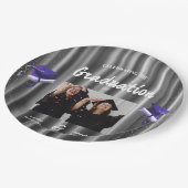 Elegant purple double graduation  2 photo  ペーパープレート (アングル)