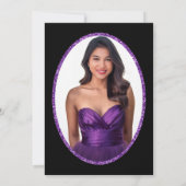 Elegant purple dress 18th birthday debut 招待状 (裏面)