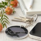 Elegant Purple Fan キーホルダー (正面右)