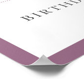 Elegant Purple Floral 90th Birthday Welcome ポスター (角)