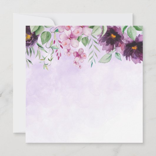 Elegant Purple Floral Birthday Invitation (裏面)