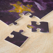 Elegant Purple Floral Birthday Invitation ジグソーパズル (側面)