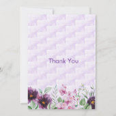 Elegant Purple Floral Birthday Invitation 招待状 (裏面)