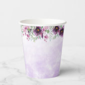 Elegant Purple Floral Birthday Invitation 紙コップ (裏面)