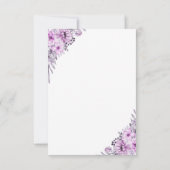 Elegant Purple Floral Bridal Shower  サンキューカード (裏面)