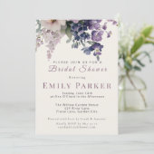 Elegant Purple Floral Bridal Shower 招待状 (スタンド正面)