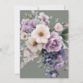 Elegant Purple Floral Bridal Shower 招待状 (裏面)