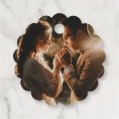 Elegant Purple Floral Decorations Wedding  フェイバータグ (裏面)