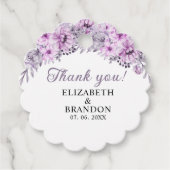 Elegant Purple Floral Decorations Wedding  フェイバータグ (正面)