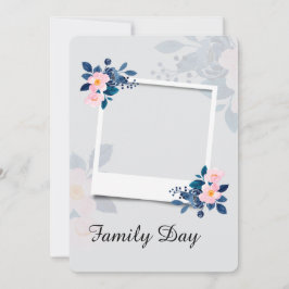 Elegant Purple Floral Family Day Greeting Card 招待状