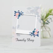 Elegant Purple Floral Family Day Greeting Card 招待状 (スタンド正面)