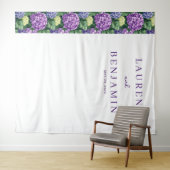 Elegant Purple Floral Hydrangea タペストリー (インサイチュ(横))