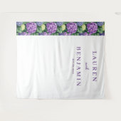 Elegant Purple Floral Hydrangea タペストリー (正面(横))