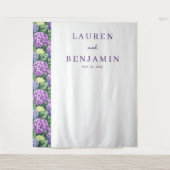 Elegant Purple Floral Hydrangea タペストリー (正面)