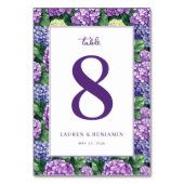 Elegant Purple Floral Hydrangea テーブルナンバー (裏面)