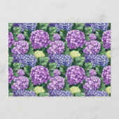 Elegant Purple Floral Hydrangea Border エンクロージャーカード (裏面)
