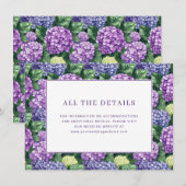 Elegant Purple Floral Hydrangea Border エンクロージャーカード (正面/裏面)