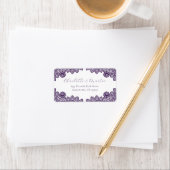 Elegant Purple Floral Lace Return Address ラベル (インサイチュ)