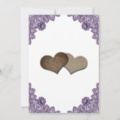 Elegant Purple Floral Lace Rustic Engagement Party 招待状 (裏面)