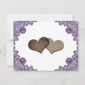 Elegant Purple Floral Lace Sunflower Wedding 案内状 (裏面)