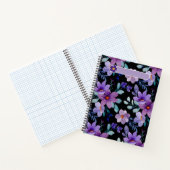 Elegant Purple Floral Notebook Cover – Watercolor  ノートブック (内部)