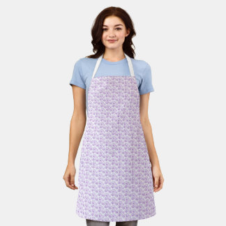 Elegant Purple Floral Pattern Apron エプロン