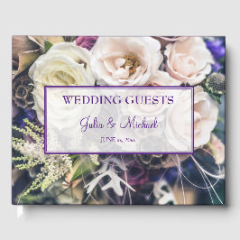 Elegant Purple Floral Wedding ゲストブック