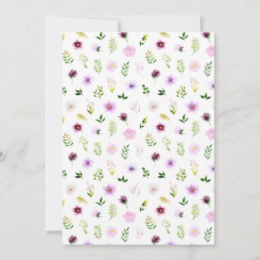 Elegant Purple Floral Wedding 招待状 (裏面)