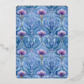 Elegant Purple Floral Wedding Invitation 箔招待状 (裏面)