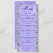 Elegant Purple Floral Wedding Menu Card メニュー (正面/裏面)
