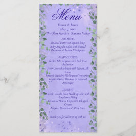 Elegant Purple Floral Wedding Menu Card メニュー
