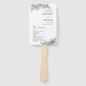 Elegant Purple Floral Wedding Program Hand Fan ハンドファン (正面)