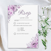 Elegant Purple Floral Wedding Suite 出欠カード