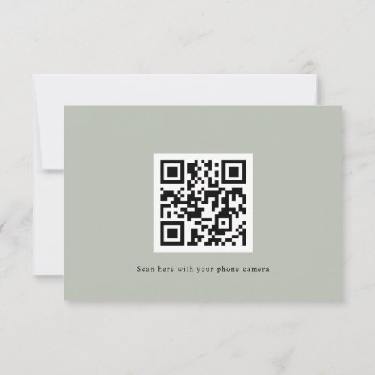 Elegant Purple Floral Wedding Website QR Code 出欠カード (裏面)