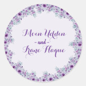 Elegant purple flower  ラウンドシール (正面)