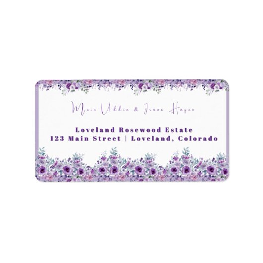 Elegant purple flower ラベル (正面)