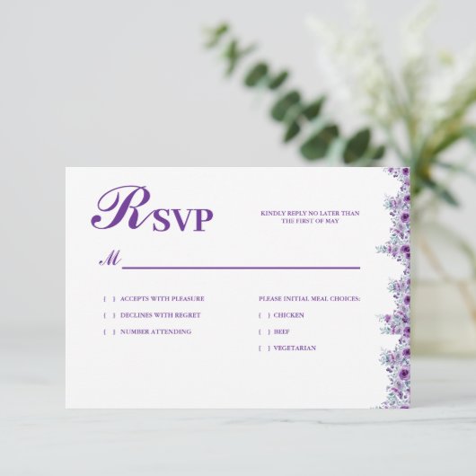 Elegant purple flower 出欠カード (スタンド正面)