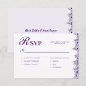 Elegant purple flower 出欠カード (正面/裏面)