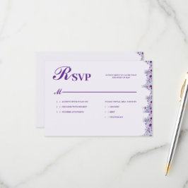 Elegant purple flower 出欠カード