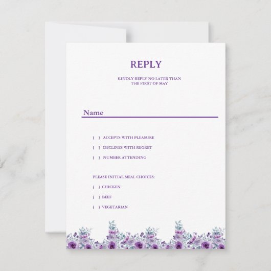 Elegant purple flower  招待状 (正面)