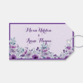 Elegant purple flower Wedding ギフトタグ (正面(横))