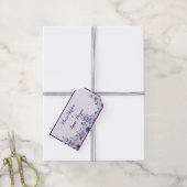 Elegant purple flower Wedding ギフトタグ (より糸付き)