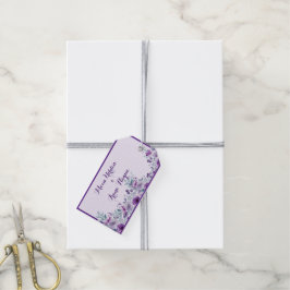 Elegant purple flower Wedding ギフトタグ