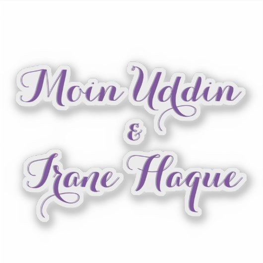 Elegant purple flower Wedding シール (正面)