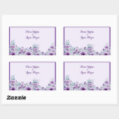 Elegant purple flower Wedding 長方形シール (シート)