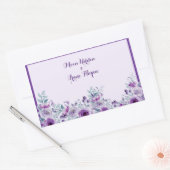 Elegant purple flower Wedding 長方形シール (封筒)