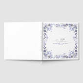 Elegant Purple Flower Wedding Guest Book ゲストブック (全面)