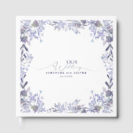 Elegant Purple Flower Wedding Guest Book ゲストブック