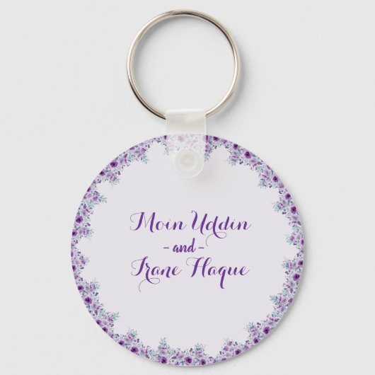 Elegant purple flower weeding キーホルダー (正面)