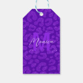 Elegant Purple Glitter Monogram Script Name ギフトタグ (裏面)